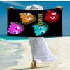 Custom Name Ultra-Soft Beach Towel with Pac-Man Theme,Ideal for Pool - Camping, Diving - Perfect Travel Essential, Vibrant Beach Towel.