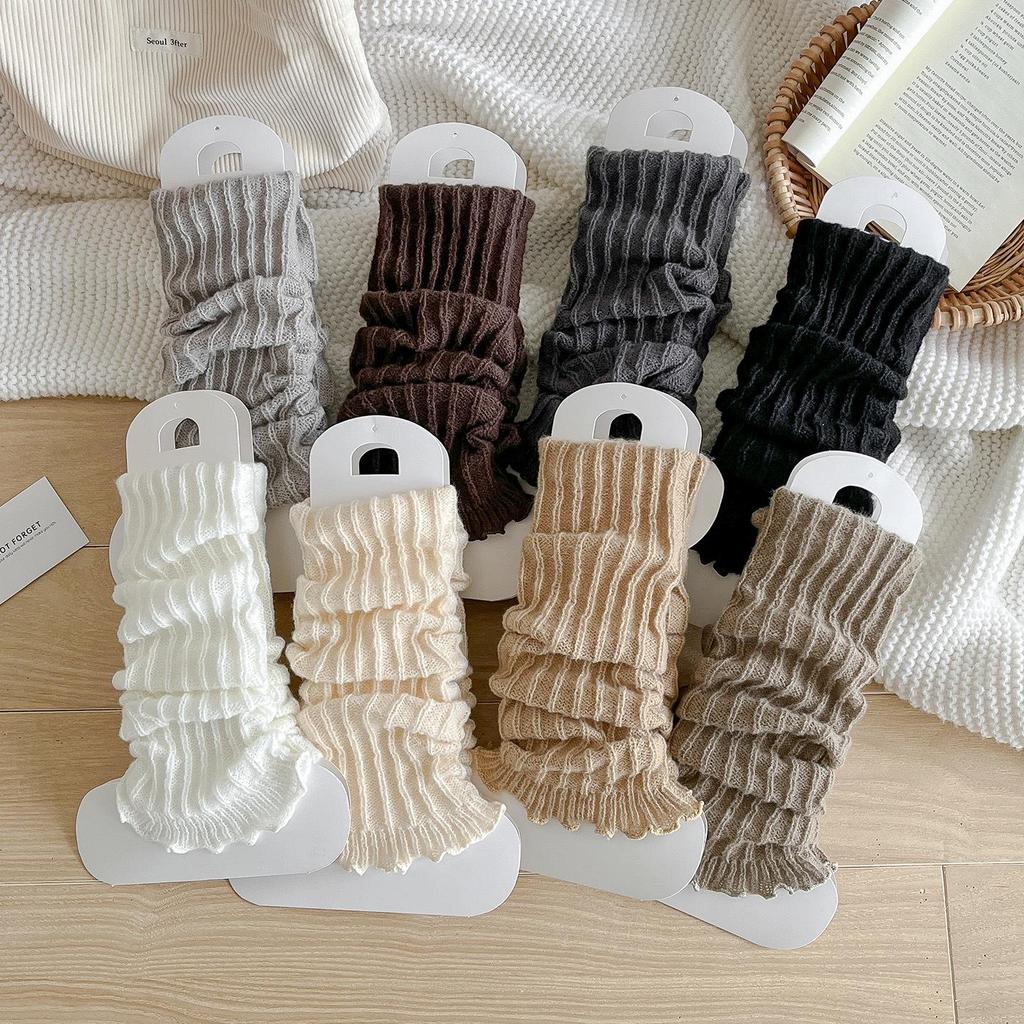 Damen Dunkelgraue Strick-Beinstulpen - Vielseitige Scrunch-Socken für Herbst & Winter