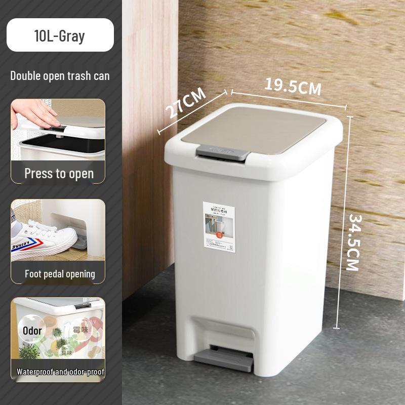 Large Foot-Operated Trash Can with Lid for Living Room
