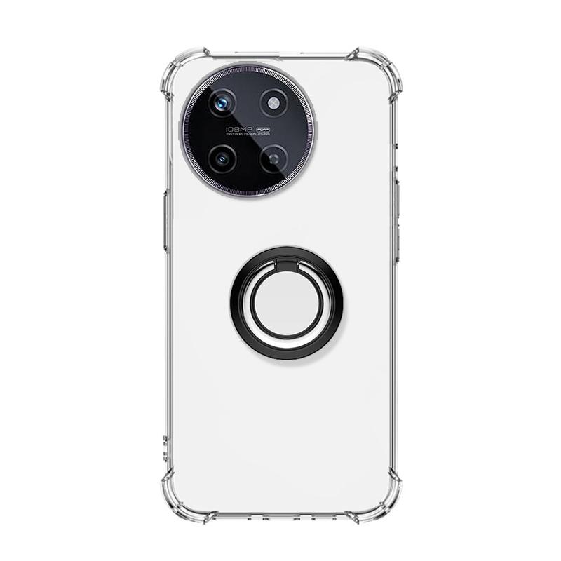 Ringstativ gjennomsiktig veske for OPPO Realme 11 4G 11X Pro Plus Holderbrakett Støtsikker gjennomsiktig myk TPU silikonbeskyttende telefonbakdeksel