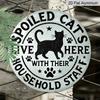 2D Flat, 1pc 7.87 X 7.87inch Pet Cat Warning Metal Aluminum Wall Art Sign | Unique Design, Easy To Hang, Durable, Long-lasting, Suitable for Home