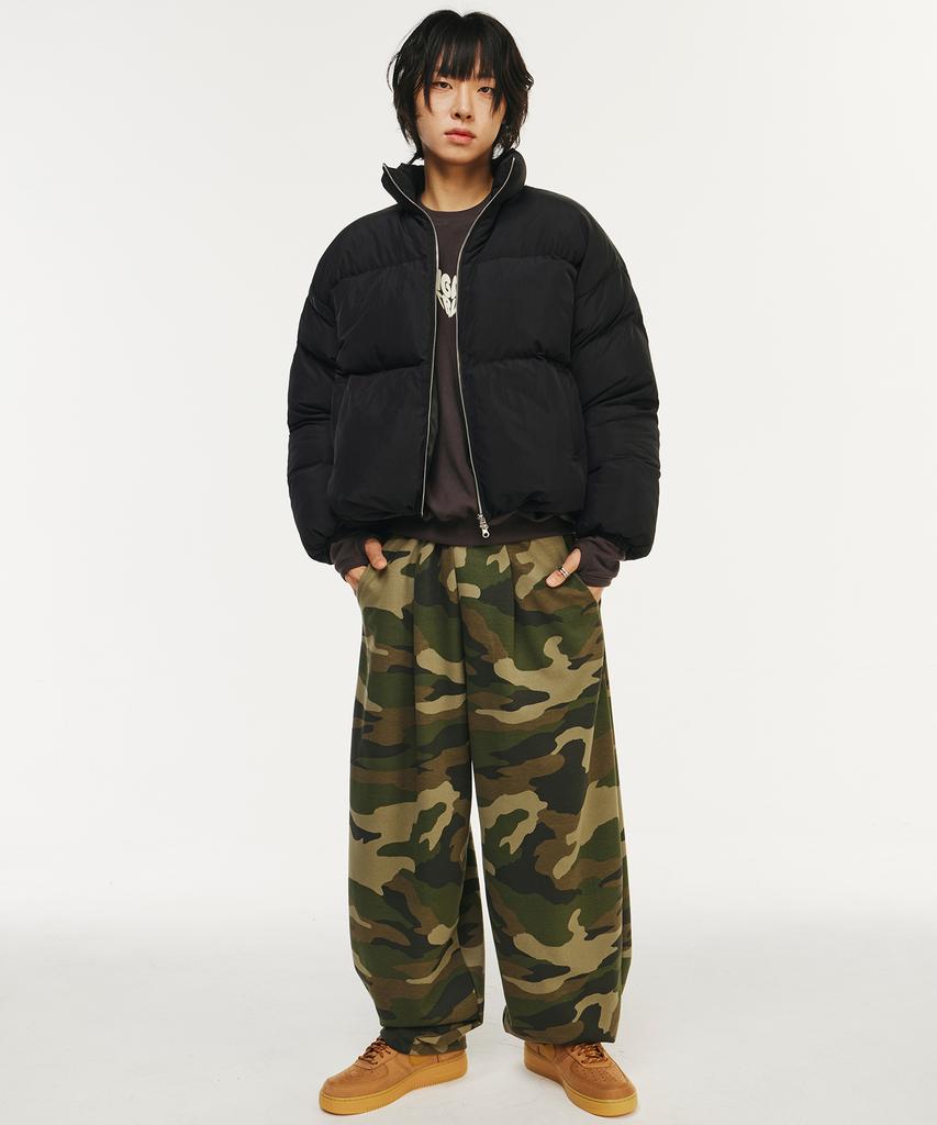 Signature Two-Way Crop Padded Jacket [Black]