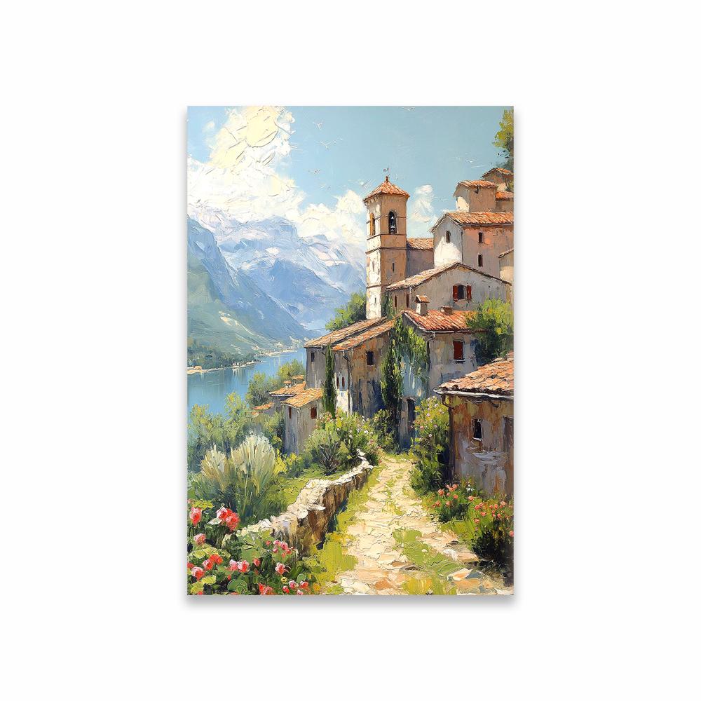 Abruzzo Italy Countryside Oil Painting Poster Europe Dubrovnik Croatia Travel Landscape Print Italian Canvas Painting Home Decor