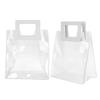 2pcs Bags Transparent Gift Bag Sturdy Bottom Handbag for Birthday Christmas Gift Packaging (S)
