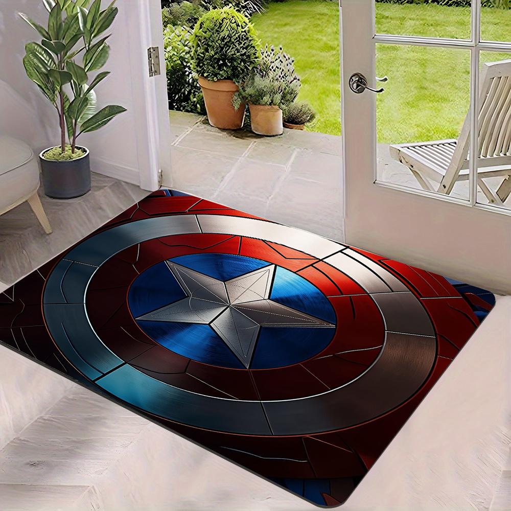 1pc Marvel Shield Themed Doormat Decor Rug for Home Living Room Bedroom Bathroom Doorway Non Slip Absorbent Durable Entrance
