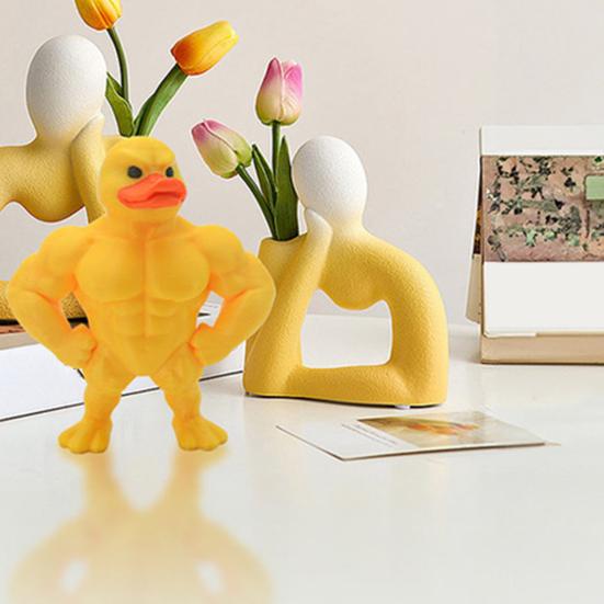 Muscle Duck Figurine Cartoon Duck Statue Animal Sculpture Home Office