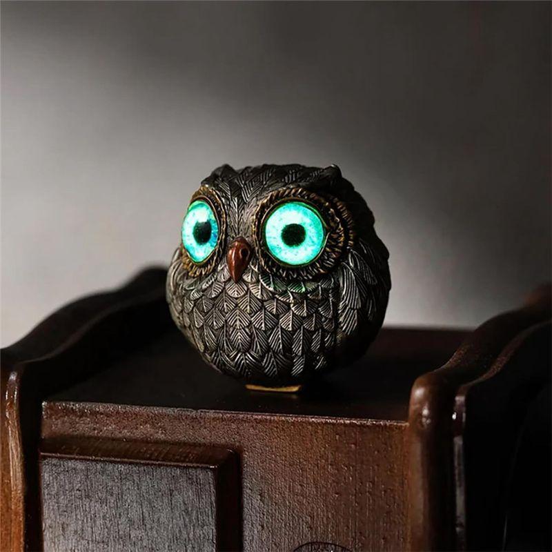 AEE2-Lucky Owl Guardian Owl Statue, Mini Owl Statue Bird Ornament Home Decor, Gift For Owl Lovers