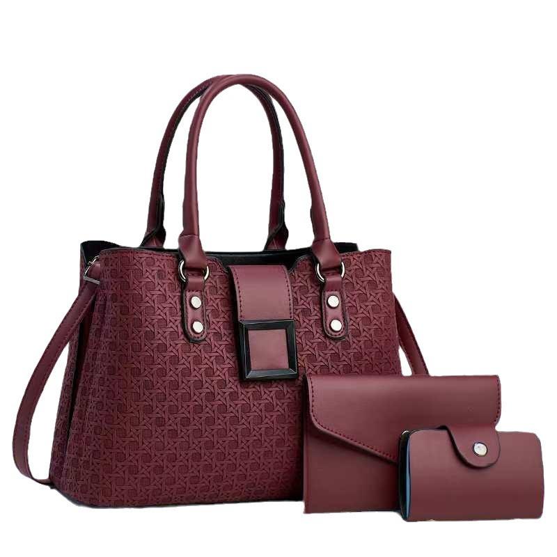 Three-piece Women's Bag Women's Texture Large-capacity Handbag Fashionable and Elegant Tote Bag Single-shoulder Crossbody Bag for Women