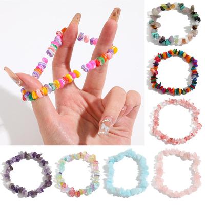 Bohemian Colored Gravel Natural Stone Bracelet