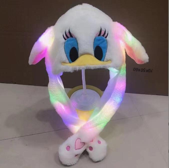 Adorable Bunny Hat: Cute Plush Hat with Moving Ears and a Glowing Airbag To Keep You Warm and Stylish.