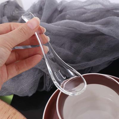 Transparent Crystal Glass Spoon Elegant Smooth Serving Spoons Exquisite Multifunctional Soup Spoons Restaurant