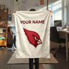 Custom Name,Arizona Cardinals Printed Flannel Blanket, Soft Throw for Bedroom Sofa, Washable, Christmas Present, Great Gift.