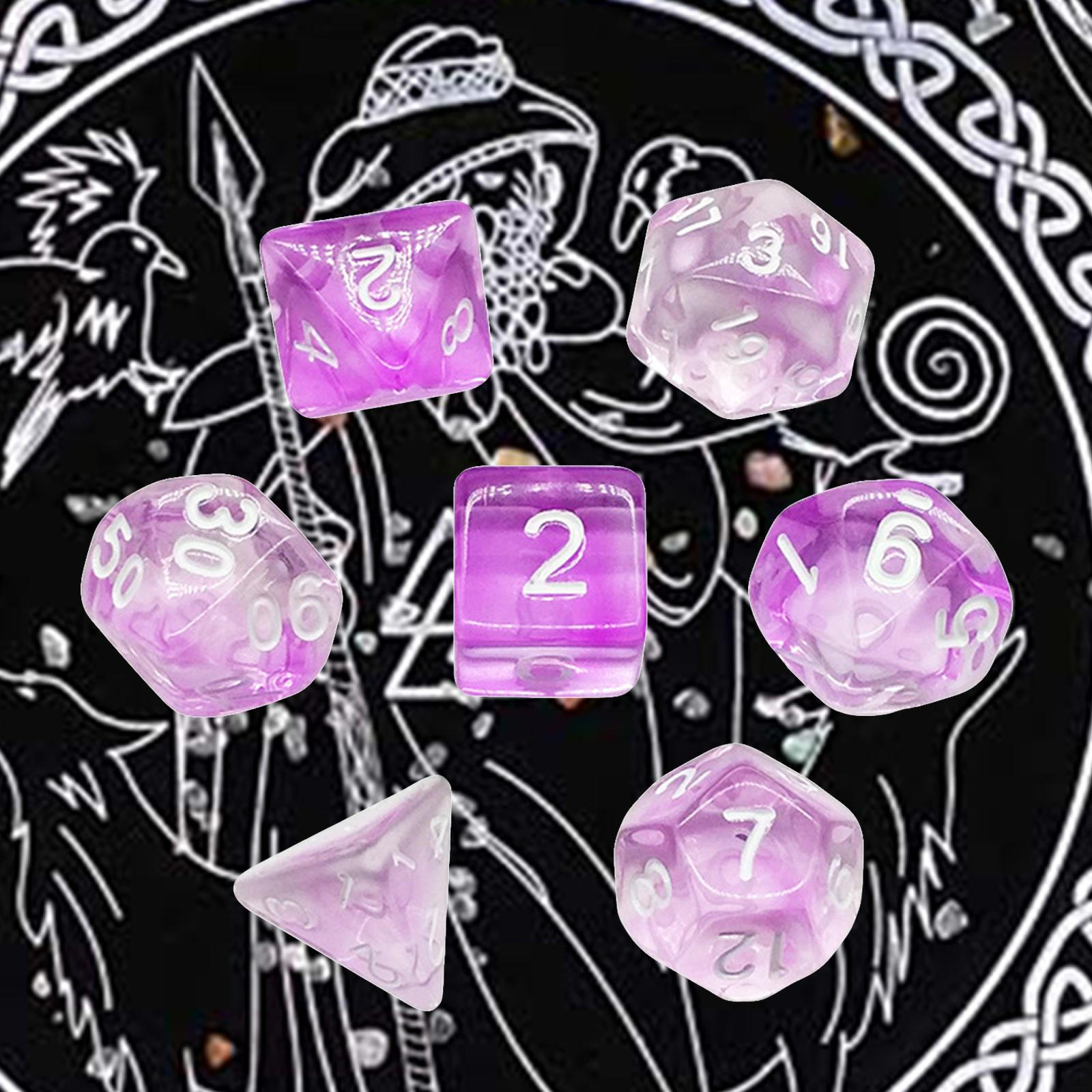 

7 шт. Розфарбовані Багатогранні Подарунки на Вечірку Аксесуари Багатосторонні Рольові для Dnd Rpg Настільні Ігри purple