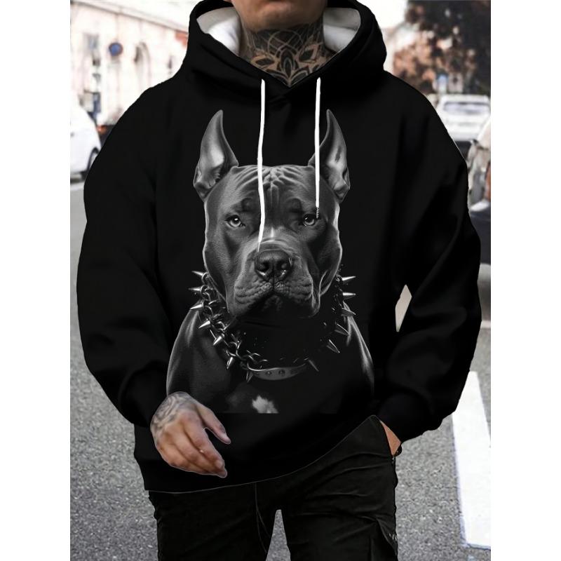 Men'S Casual Sports Fashion Hoodie for Fitness And Outdoor Activities, Featuring a 3D Bulldog Print