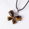 Crystal Necklace With Butterfly Pendant And Purple Quartz For Unique Fashion Jewelry