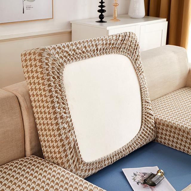 

Однотонный плюшевый эластичный чехол для дивана, получехлы для гостиной, съемный чехол для стула, протектор мебели cushion cover-S