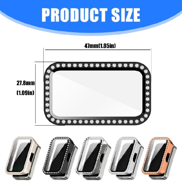 Glass+Case for Band 9/8 Tempered Glass Screen Protectors & Hard PC Protective Bumper Smartwatch Accessories