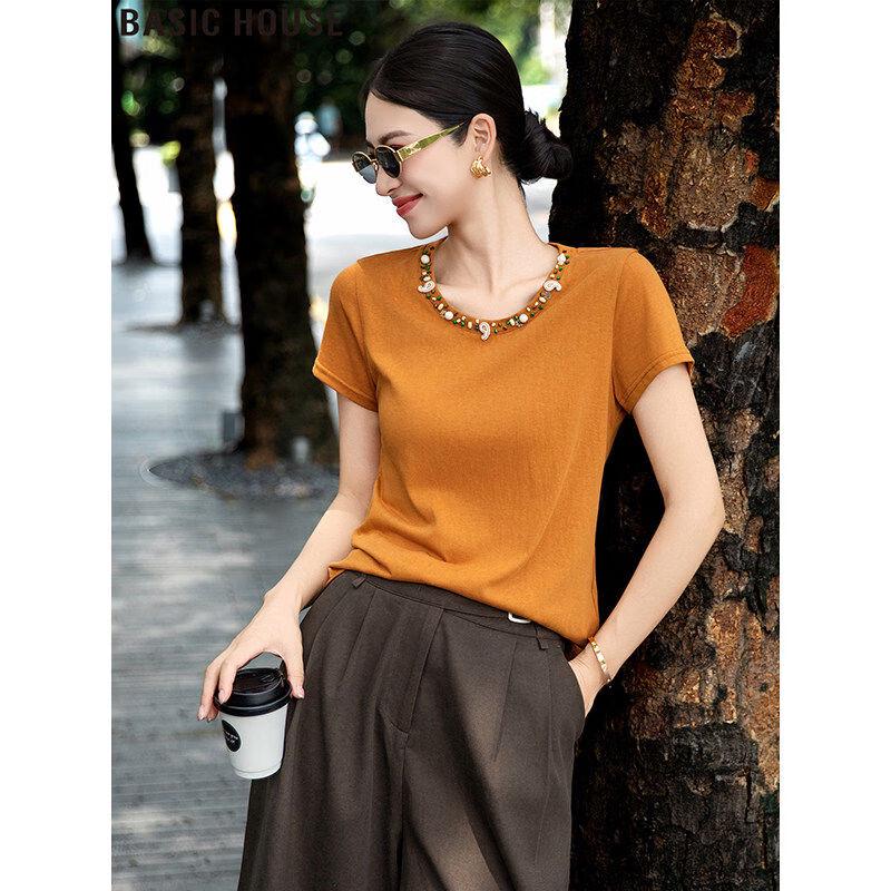 Basic House Round Neck Short Sleeve T-shirt L