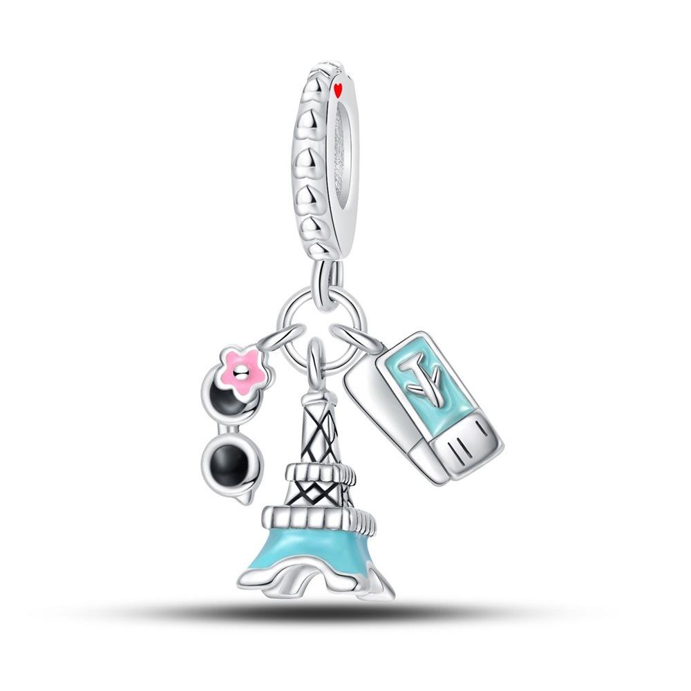 Charm Beads Travel Plane Camera Luggage DIY Jewelry Accessories Bracelet