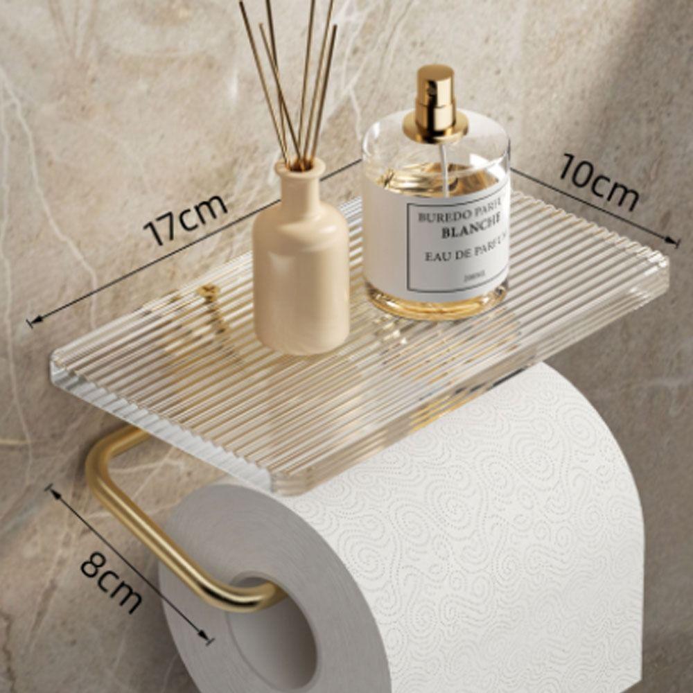 Porta-Papel Higiênico Sem Furos Acrílico Prateleira Rack de Armazenamento para Banheiro Banheiro