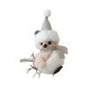 Festival Flocking Bird Hanging Decoration with Knitted Hat Detail Ideal For Holiday Displays And Seasonal Styling