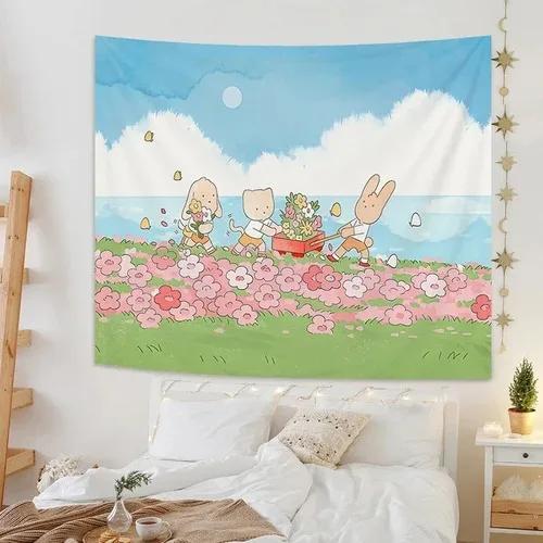 Fresh Field Spring Outing Style Decorative Tapestry Bedroom Living Room Tapestry Home Wall Decoration Tapestry