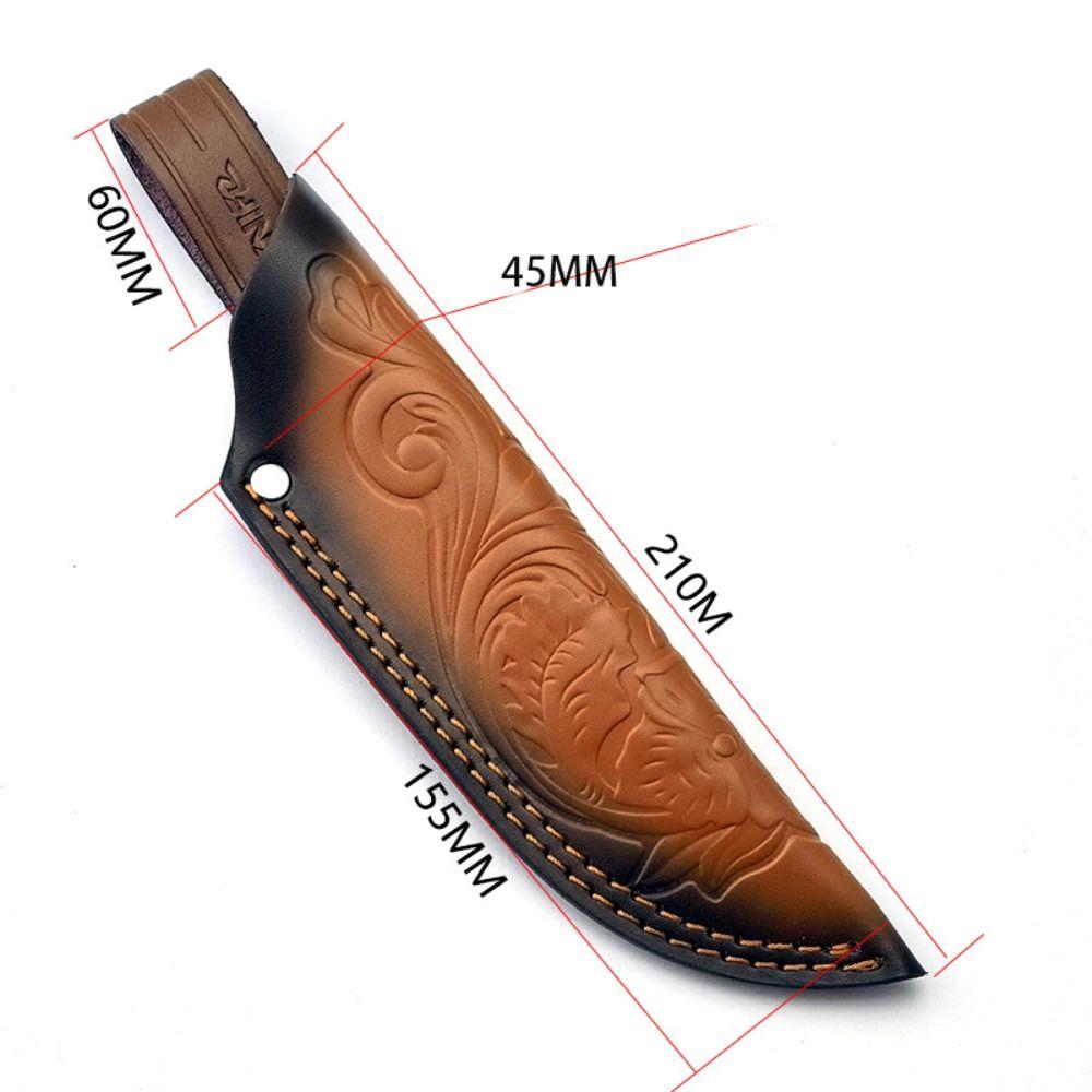 Multi-function Leather Sheath Brown Straight Knife Cover Waist Belt Buckle  Outdoor Tool