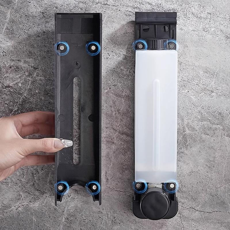 1/2/3pcs Pressed Soap Dispenser Staple Free Large Capacity 500ml Lotion Shower Gel Pump Dispenser Magnetic Liquid Container