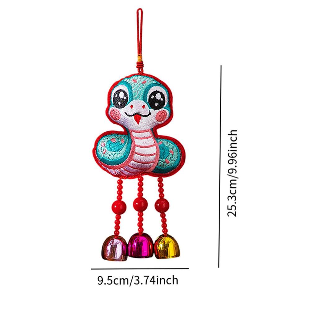 2025 Chinese New Year Bell Pendant Ornament Year of The Snake Decor Luck Charm Hanging Pendant for Decorative Tree Party Window