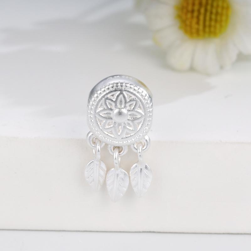 Handmade S925 Sterling Silver Dreamcatcher Tassel Beaded Bracelet
