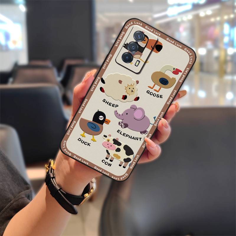 Anti-dust Full Wrap Phone Case For VIVO IQOO Z5 Silicone Protective Cartoon Durable Cover Fashion Design Anti-knock TPU