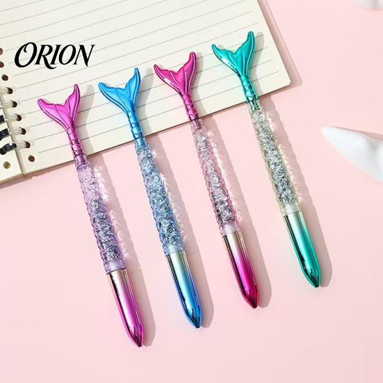 Macaron Color Office Supplies 4PCS Mermaid Fish Tail Gel Pens Set, Gradient Transparent Barrel And Glossy Aesthetic Fin Decor, Smooth Writing