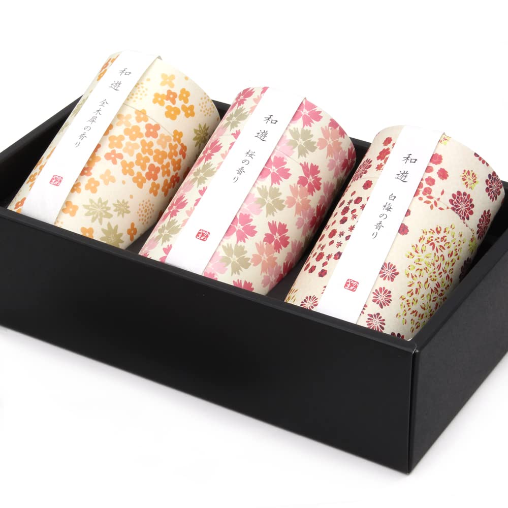 

Wayu Aroma Sticks, Assorted 3 Flavors (Cherry Blossom, White Plum Blossom, and Osmanthus), Incense Sticks for Healing and Relaxation, Indoor Use