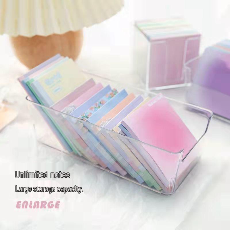 Clear Desktop Sticky Note and Card Storage Box