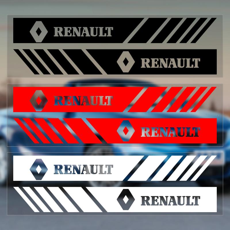 2PCS Car Rearview Mirror Decoration Sticker Emblems Styling For Renault Dacia Megane 2 3 Duster Koleos Logan Clio Laguna Sandero
