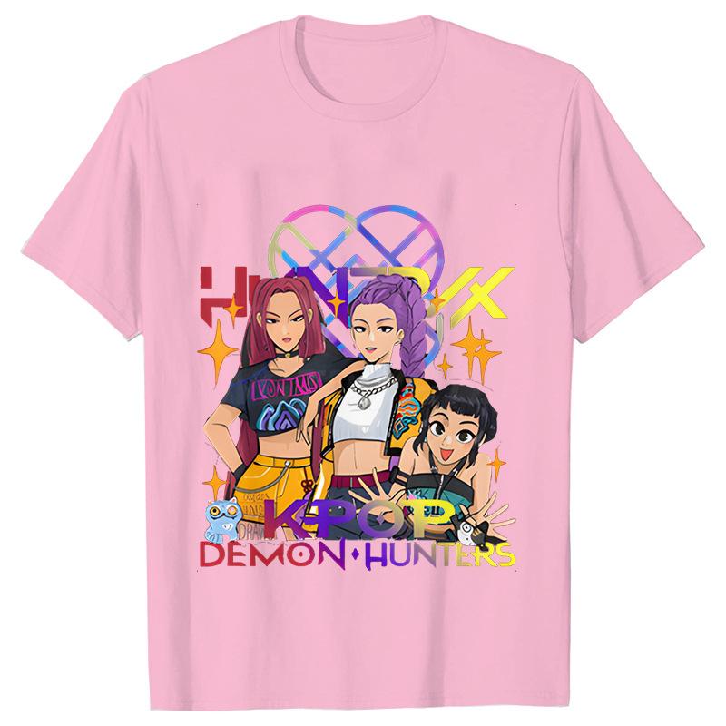 Movie KPop Demon Hunters Graphic Print T-shirt Rumi Mira Zoey Tshirt Saja Boys T Shirts Men's Women's Fashion Trend Streetwear