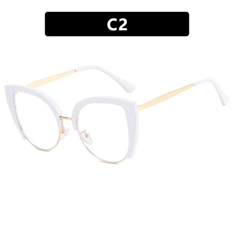 Cat Eye Half Frame Large Frame Flat Top New Style Retro Trendy Glasses Frame Optical Prescription Eyewear Frame