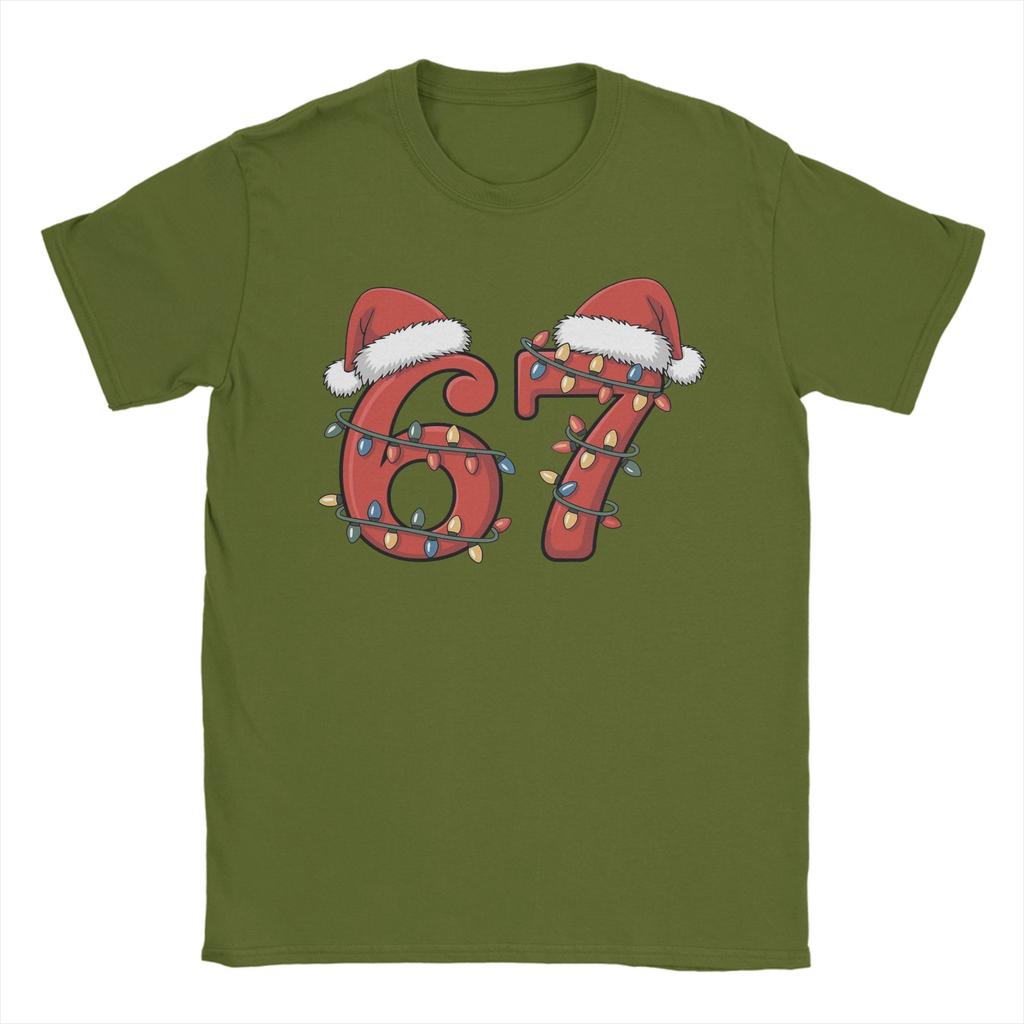 Christmas Number 67 Xmas Men's T Shirts Novelty Tee Shirt Short Sleeve Crew Neck T-Shirt Cotton 6XL Tops