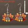 Cross-border new turkey earrings flat acrylic Thanksgiving party autumn maple leaf cartoon animal turkey earrings