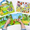 New Children Reusable Scene Cute Stickers DIY Puzzle Sticker Games Books Cartoon Animal Learning Cognition Toys For Kids Gift