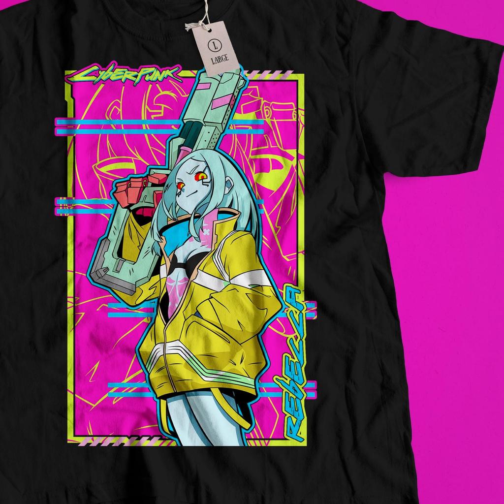 T-shirt Cyberpunk Edgerunners, Maglietta Grafica Neon Anime, Camicia Streetwear Futuristica, Regalo Otaku, Abbigliamento Anime Sci-Fi