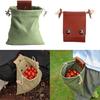 Hands Free Picking Sack Collapsible Foraging Bag with Belt, Canvas And PU Leather Waist Outdoor Farm Gear Pouch, Adjustable for Fruits Vegetables