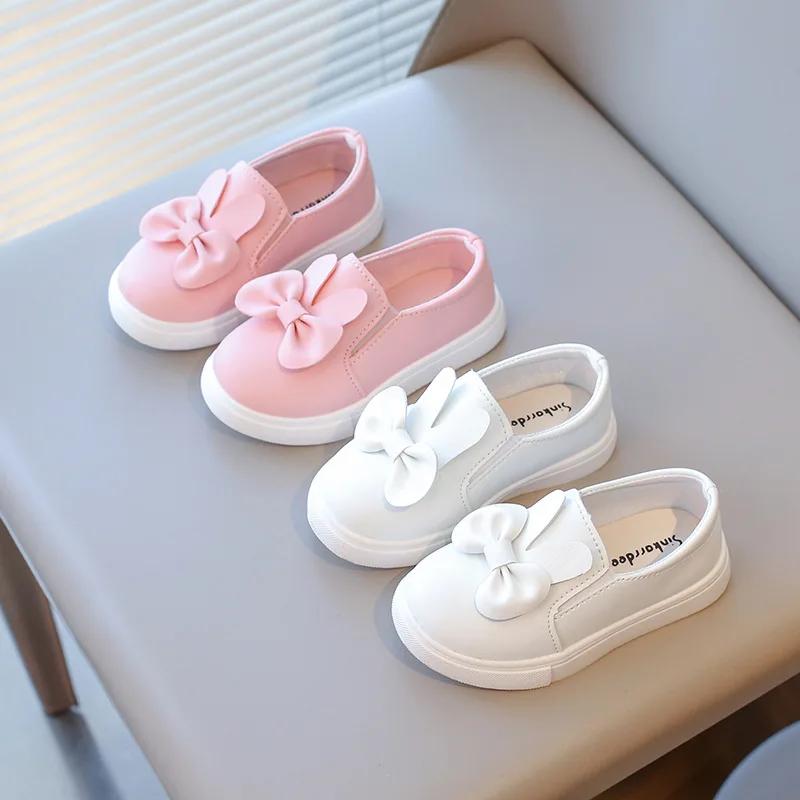 Spring Autumn Children Sneakers Kids Shoes Girls Bow-tie Rabbit Ears Outdoor Casual Shoes Girls Princess Chic Sport Shoes H09133