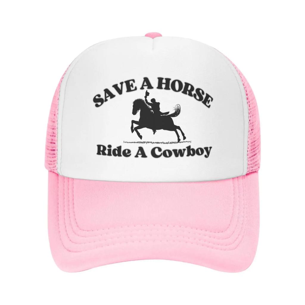 Save A Horse Ride A Cowboy Hat Just Girl Who Loves Horse Mom Girl Mesh Hat for Men Women Trucker Hats Baseball Cap