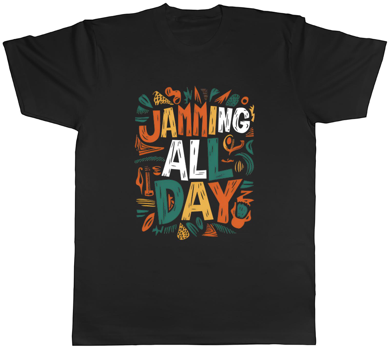 Jamming All Day Unisexs TShirt Reggae Lover Music Love Rasta Tee Gift S