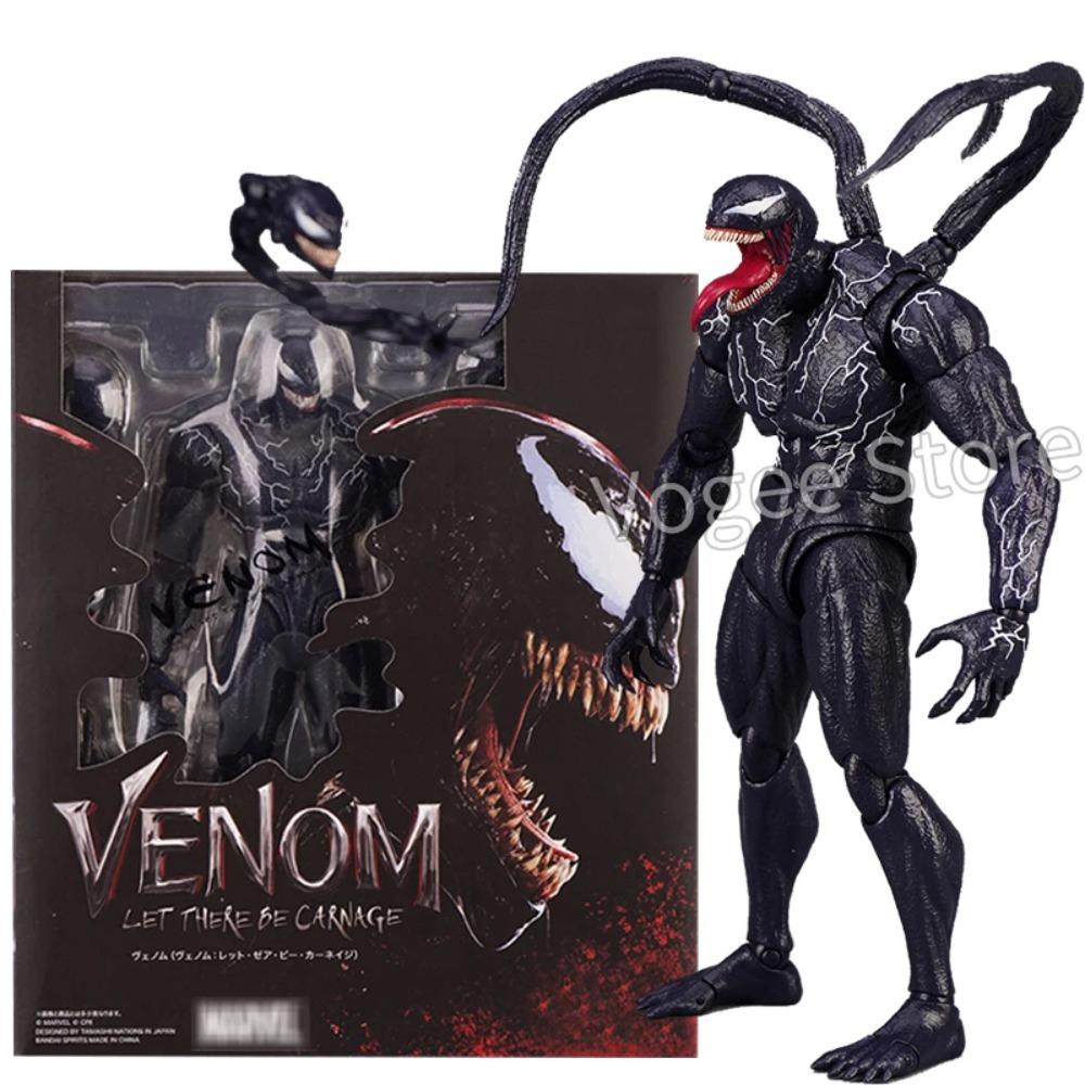 SHF Venom Carnage Action Figure Joint Movable Toys Venom Legends Change Face Statue Model Doll Collectible Kids for Toy Gift