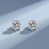 White Cubic Zirconia 8MM Stud Earrings 925 Sterling Silver Women Earrings Fashion Jewelry