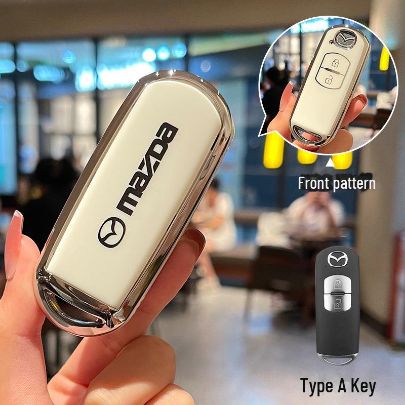 

Чехол для ключа Mazda для 3/CX-4/CX-5/Atez/CX-30 - полностью защитный чехол из ТПУ с пряжкой