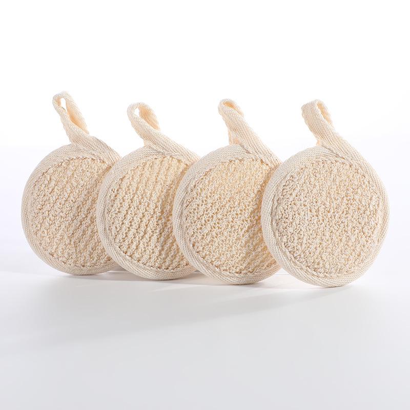 Summer Loofah Bath Scrubber Slices: Cotton & Linen Back Scrubber with Dotted Design