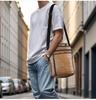 Herren Echtleder Vertikale Umhängetasche - Multifunktionale High-End Schultertasche für den lässigen Pendelverkehr
